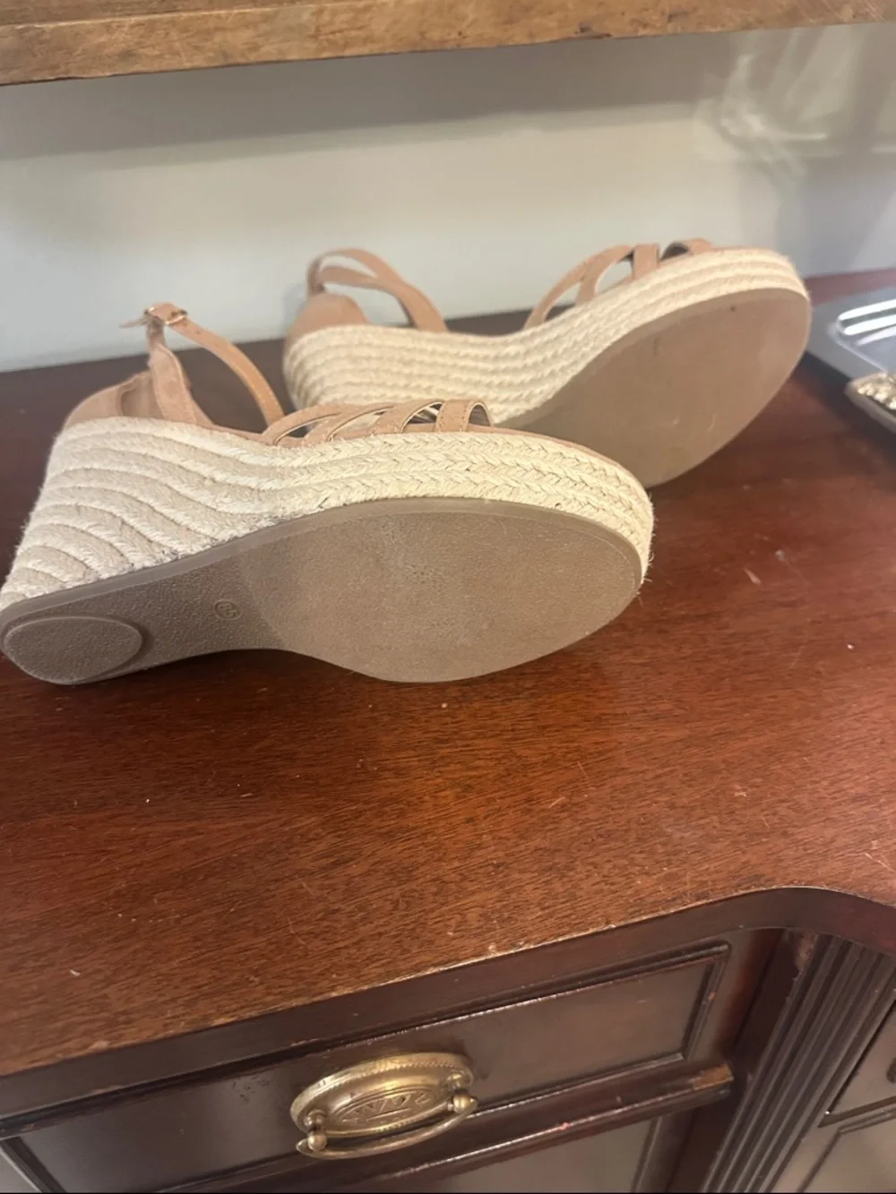Altar'd State Tan Espadrille Wedge Sandals